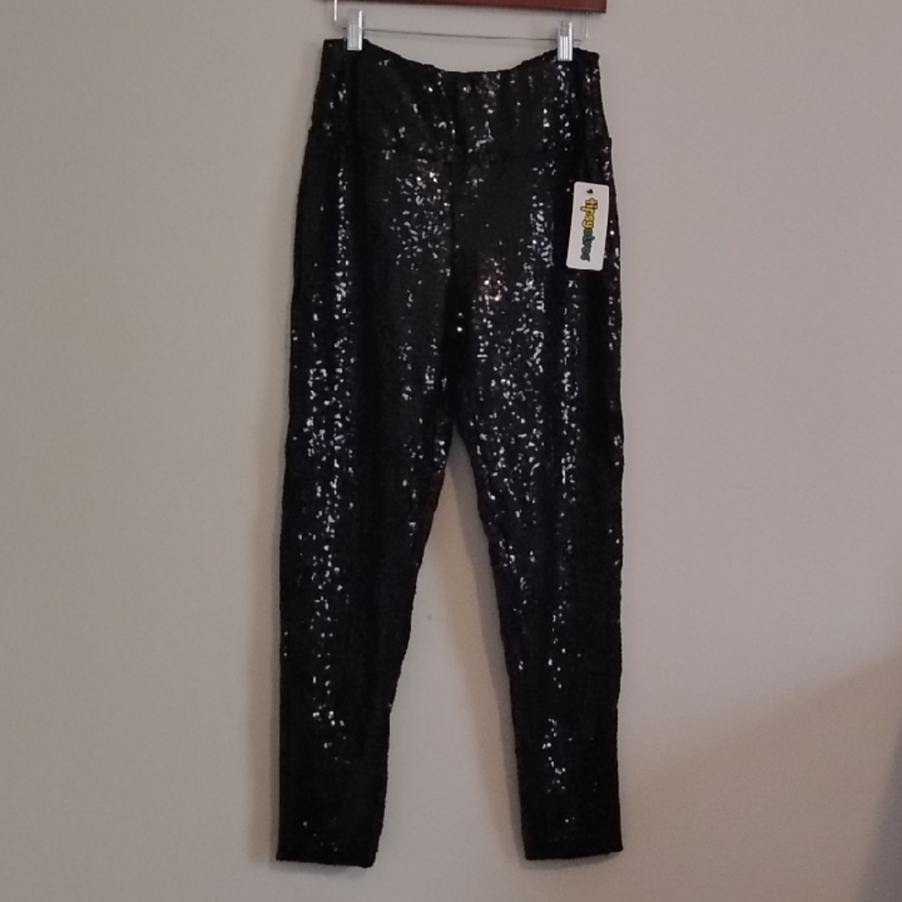 Tipsy Elves Black Sequin High Waisted Leggings
